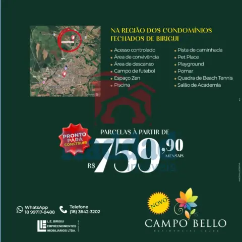 LOTES NA REGIÃO DOS  CONDOMÍNIOS FECHADO EM BIRIGUI – NOVO CAMPO BELLO Ref: 10906 - campo belo post 3-